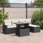 Preview: ARDEBO.de - 6-tlg. Garten-Sofagarnitur mit Kissen Schwarz Poly Rattan