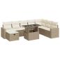 Preview: 9-tlg. Garten-Sofagarnitur mit Kissen Beige Poly Rattan