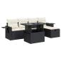 Preview: 6-tlg. Garten-Sofagarnitur mit Kissen Schwarz Poly Rattan