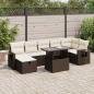 Preview: ARDEBO.de - 8-tlg. Garten-Sofagarnitur mit Kissen Braun Poly Rattan