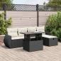Preview: ARDEBO.de - 6-tlg. Garten-Sofagarnitur mit Kissen Schwarz Poly Rattan