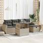 Preview: ARDEBO.de - 6-tlg. Garten-Sofagarnitur mit Kissen Hellgrau Poly Rattan