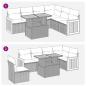 Preview: 7-tlg. Garten-Sofagarnitur mit Kissen Schwarz Poly Rattan