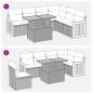 Preview: 7-tlg. Garten-Sofagarnitur mit Kissen Grau Poly Rattan Akazie