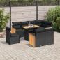 Preview: ARDEBO.de - 9-tlg. Garten-Sofagarnitur mit Kissen Schwarz Poly Rattan