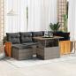 Preview: ARDEBO.de - 8-tlg. Garten-Sofagarnitur mit Kissen Grau Poly Rattan Akazie