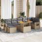 Preview: ARDEBO.de - 8-tlg. Garten-Sofagarnitur mit Kissen Beige Poly Rattan