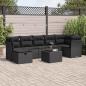 Preview: ARDEBO.de - 8-tlg. Garten-Sofagarnitur mit Kissen Schwarz Poly Rattan