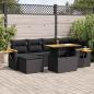 Preview: ARDEBO.de - 7-tlg. Garten-Sofagarnitur mit Kissen Schwarz Poly Rattan