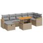 Preview: ARDEBO.de - 5-tlg. Garten-Sofagarnitur mit Kissen Beige Poly Rattan