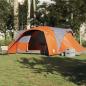 Preview: Kuppel-Familienzelt 6 Personen Grau und Orange Wasserdicht