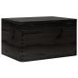 Preview: Holzkiste mit Deckel Schwarz 40x30x23 cm Massivholz Kiefer