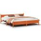 Preview: Massivholzbett ohne Matratze Wachsbraun 200x200 Kiefernholz