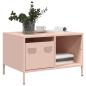 Preview: ARDEBO.de - Couchtisch Rosa 68,5x50x43,5 cm Kaltgewalzter Stahl
