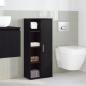 Preview: Badezimmerschrank mit Rollenhalter Schwarz 39x22x90 cm