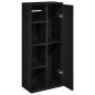 Preview: Badezimmerschrank mit Rollenhalter Schwarz 39x22x90 cm