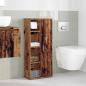 Preview: Badezimmerschrank mit Rollenhalter Altholz-Optik 39x22x90 cm