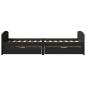 Preview: Tagesbett mit 2 Schubladen ohne Matratze IRUN Schwarz 90x200cm