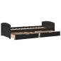 Preview: Tagesbett mit 2 Schubladen ohne Matratze IRUN Schwarz 90x200cm