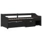 Preview: Tagesbett mit 3 Schubladen ohne Matratze IRUN Schwarz 90x200cm