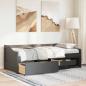 Preview: Tagesbett mit 3 Schubladen ohne Matratze IRUN Schwarz 90x200cm