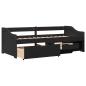 Preview: Tagesbett mit 3 Schubladen ohne Matratze IRUN Schwarz 90x200cm