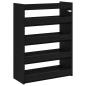 Preview: Schuhregal Schwarz 80x25x61,5 cm Holzwerkstoff
