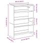 Preview: Schuhregal Schwarz 80x25x61,5 cm Holzwerkstoff
