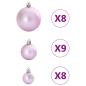 Preview: Weihnachtskugeln 100 Stk. Rosa Ø3/4/6 cm