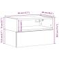 Preview: Wand-Nachttische 2 Stk. Schwarz 45x26x28,5 cm