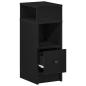 Preview: Nachttisch mit Schublade Schwarz 25x31x66 cm