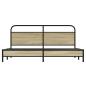 Preview: Metallbett ohne Matratze Sonoma-Eiche 193x203 cm