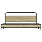 Preview: Metallbett ohne Matratze Sonoma-Eiche 180x200 cm