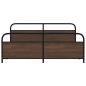 Preview: Metallbett ohne Matratze Braun Eichen-Optik 193x203 cm