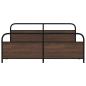 Preview: Metallbett ohne Matratze Braun Eichen-Optik 180x200 cm