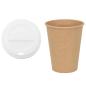 Preview: Pappbecher mit Deckeln 1000 Stk. 12oz 300ml