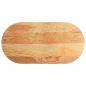 Preview: Tischplatte Hellbraun 100x50x4 cm Massivholz Eiche Oval