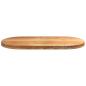 Preview: Tischplatte Hellbraun 100x50x4 cm Massivholz Eiche Oval