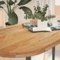 Preview: ARDEBO.de - Tischplatte Hellbraun 140x60x4 cm Massivholz Eiche Oval
