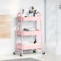 Preview: Aufbewahrungswagen 3 Etagen Rosa 42x41,5x77 cm Stahl