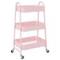 Preview: Aufbewahrungswagen 3 Etagen Rosa 42x41,5x77 cm Stahl