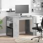Preview: Schreibtisch mit Schubladen und Ablage Betongrau 102x62x77,5 cm