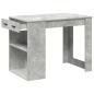 Preview: Schreibtisch mit Schubladen und Ablage Betongrau 102x62x77,5 cm