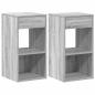 Preview: Nachttische mit Schublade 2 Stk. Grau Sonoma 35x34x66,5 cm