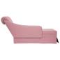 Preview: Chaiselongue mit Nackenrolle und Rechter Armlehne Rosa Samt