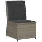 Preview: 7-tlg. Garten-Lounge-Set mit Kissen Grau Poly Rattan