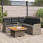 Preview: ARDEBO.de - 4-tlg. Garten-Lounge-Set mit Kissen Grau Poly Rattan