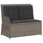 Preview: 4-tlg. Garten-Lounge-Set mit Kissen Grau Poly Rattan