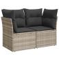 Preview: Gartensofa mit Kissen 2-Sitzer Hellgrau Poly Rattan