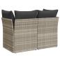 Preview: Gartensofa mit Kissen 2-Sitzer Hellgrau Poly Rattan